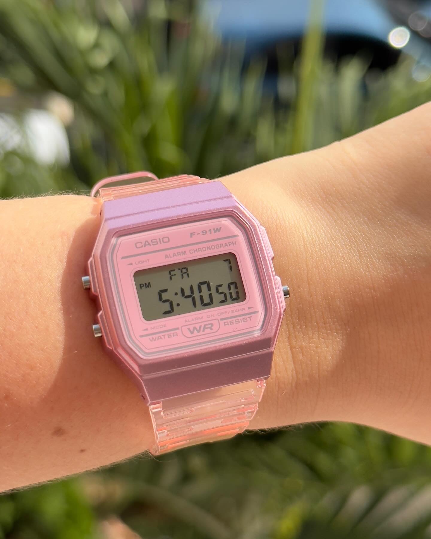 RELOJ CASIO F-91WS TRANSPARENTE