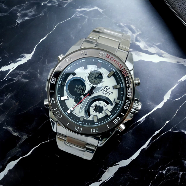 RELOJ EDIFICE DOBLE HORA