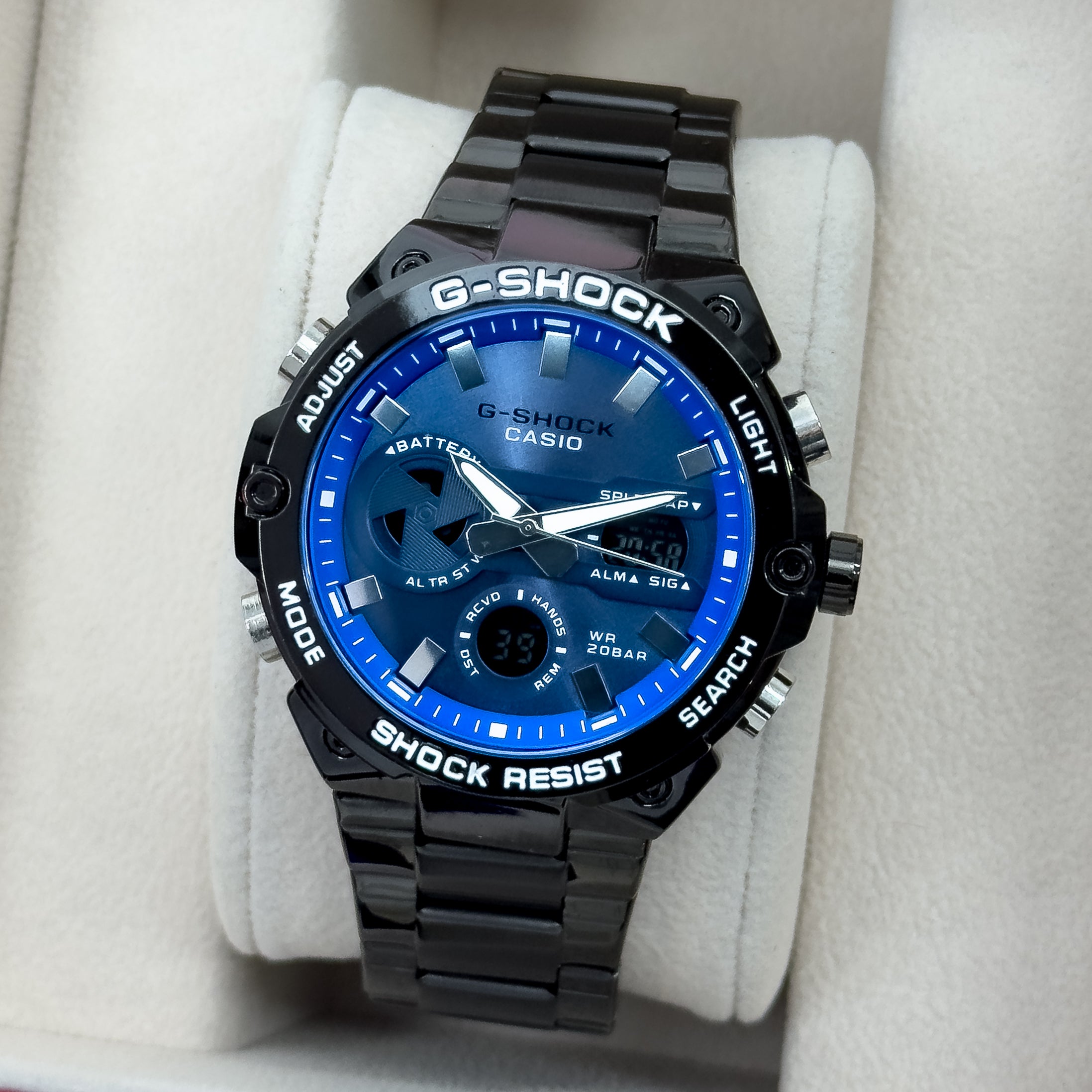 RELOJ METALICO DOBLE HORA HOMBRE