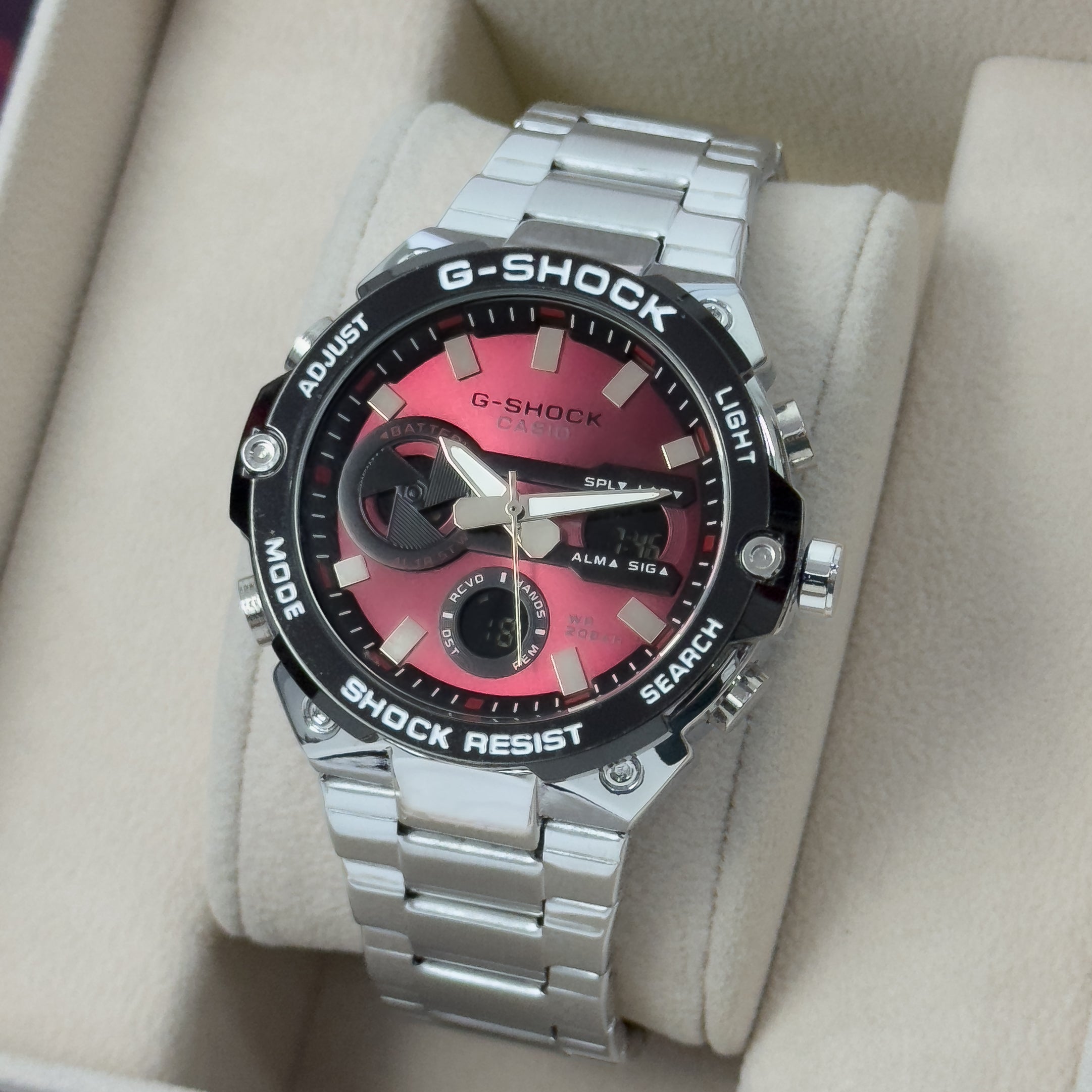 RELOJ METALICO DOBLE HORA HOMBRE