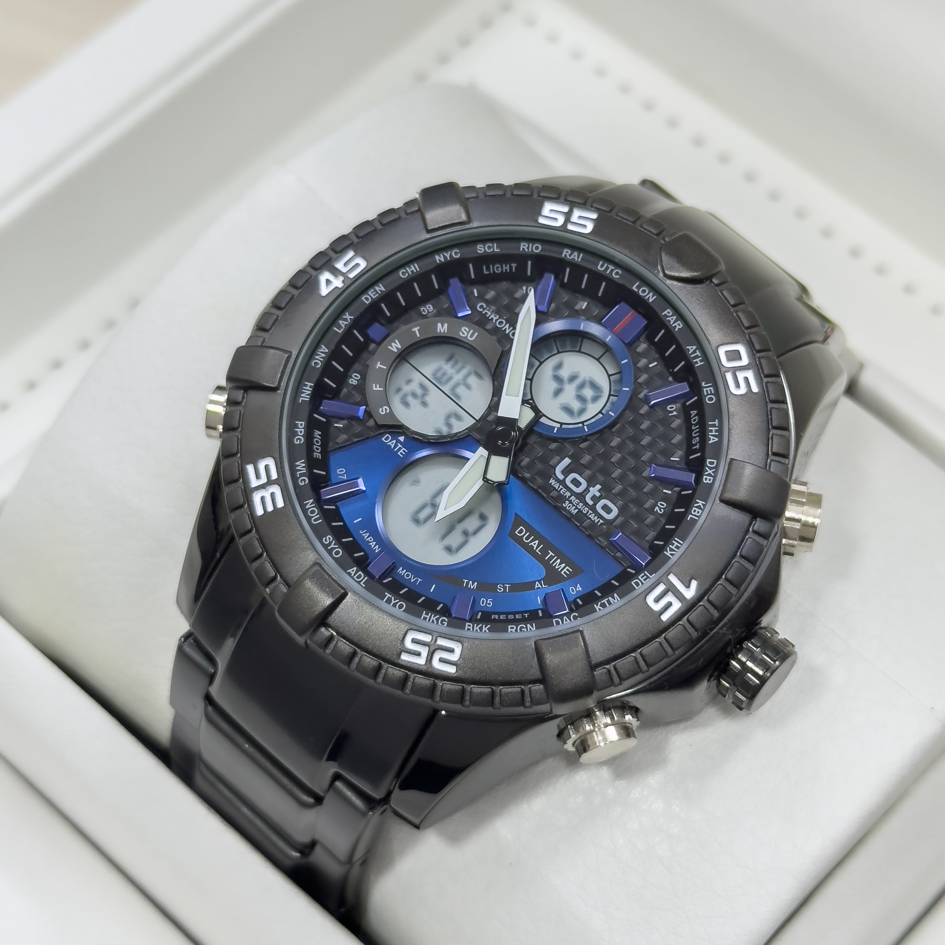 RELOJ LOTO METALICO DOBLE HORA