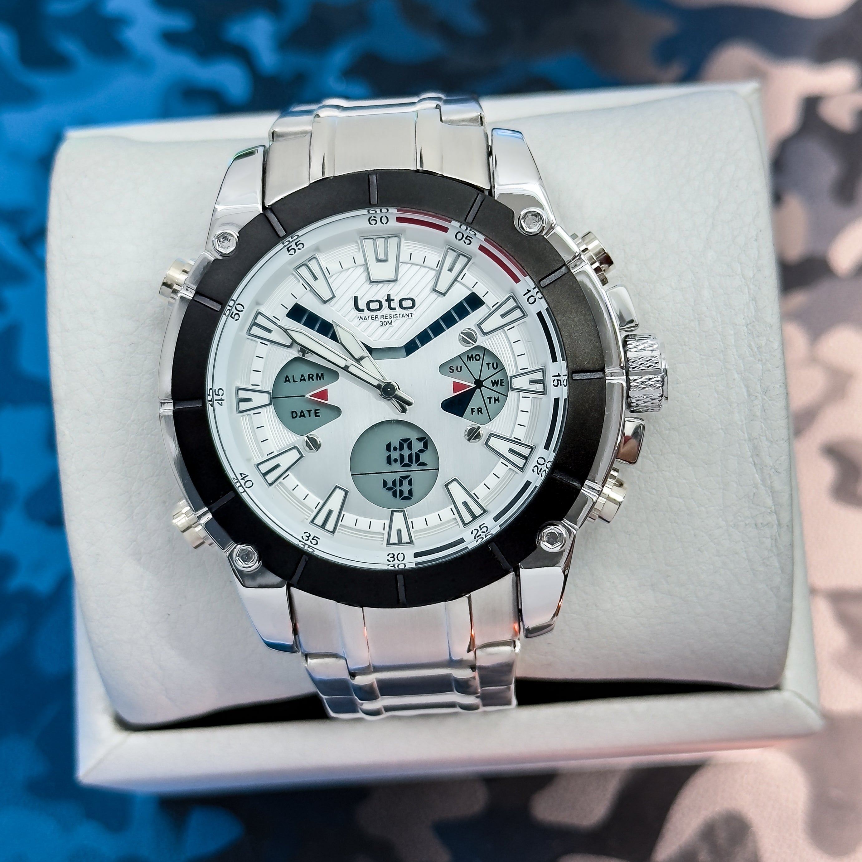 RELOJ DOBLE MAQUINA LOTO IRON X