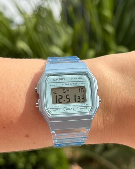 RELOJ CASIO F - 91WS TRANSPARENTE - Relojes 24K