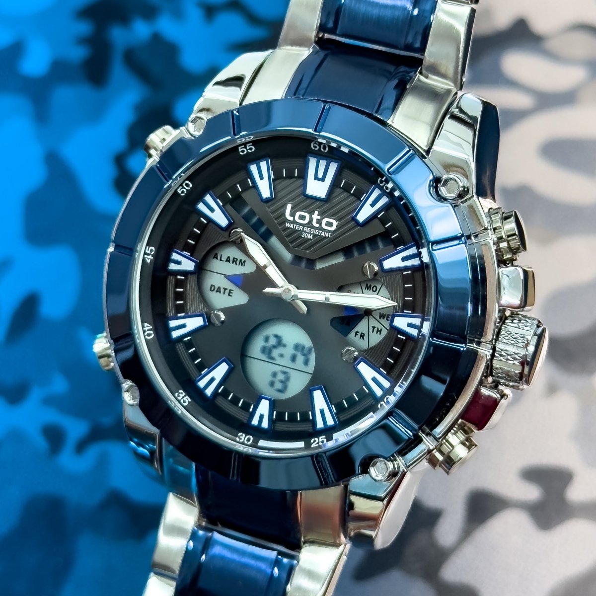 RELOJ DOBLE MAQUINA LOTO IRON X - Relojes 24K