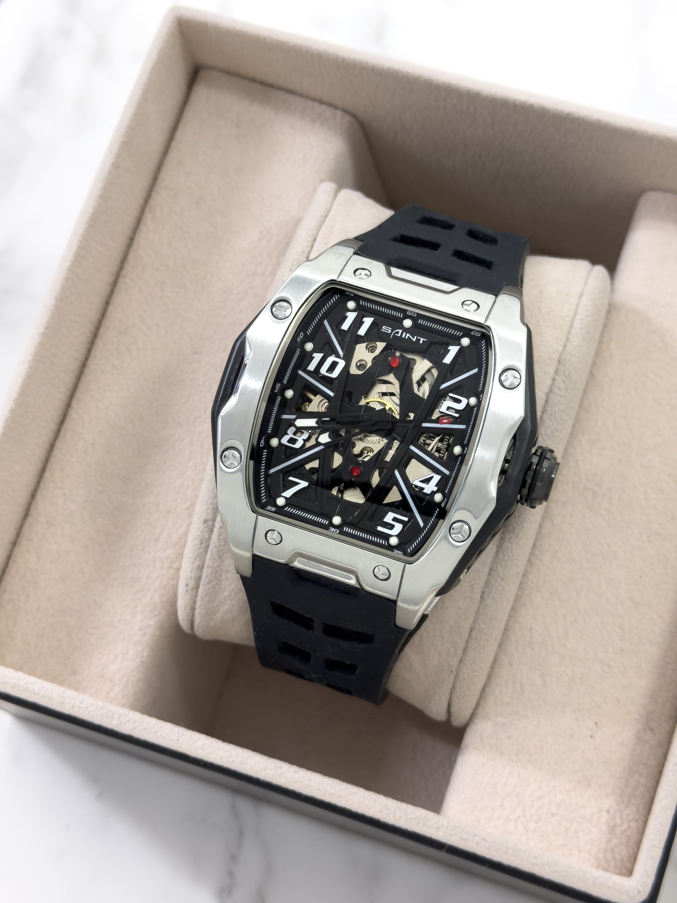 Reloj Saint Titan Skeleton Automático - PLATEADO | 24K Relojes