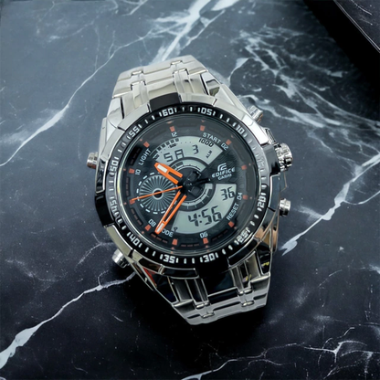 RELOJ EDIFICE METALICO DOBLE HORA