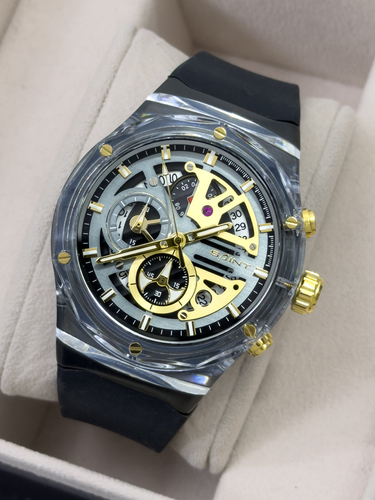 Reloj para Hombre Saint Cristal - Eclipse Ónix | 24K Relojes