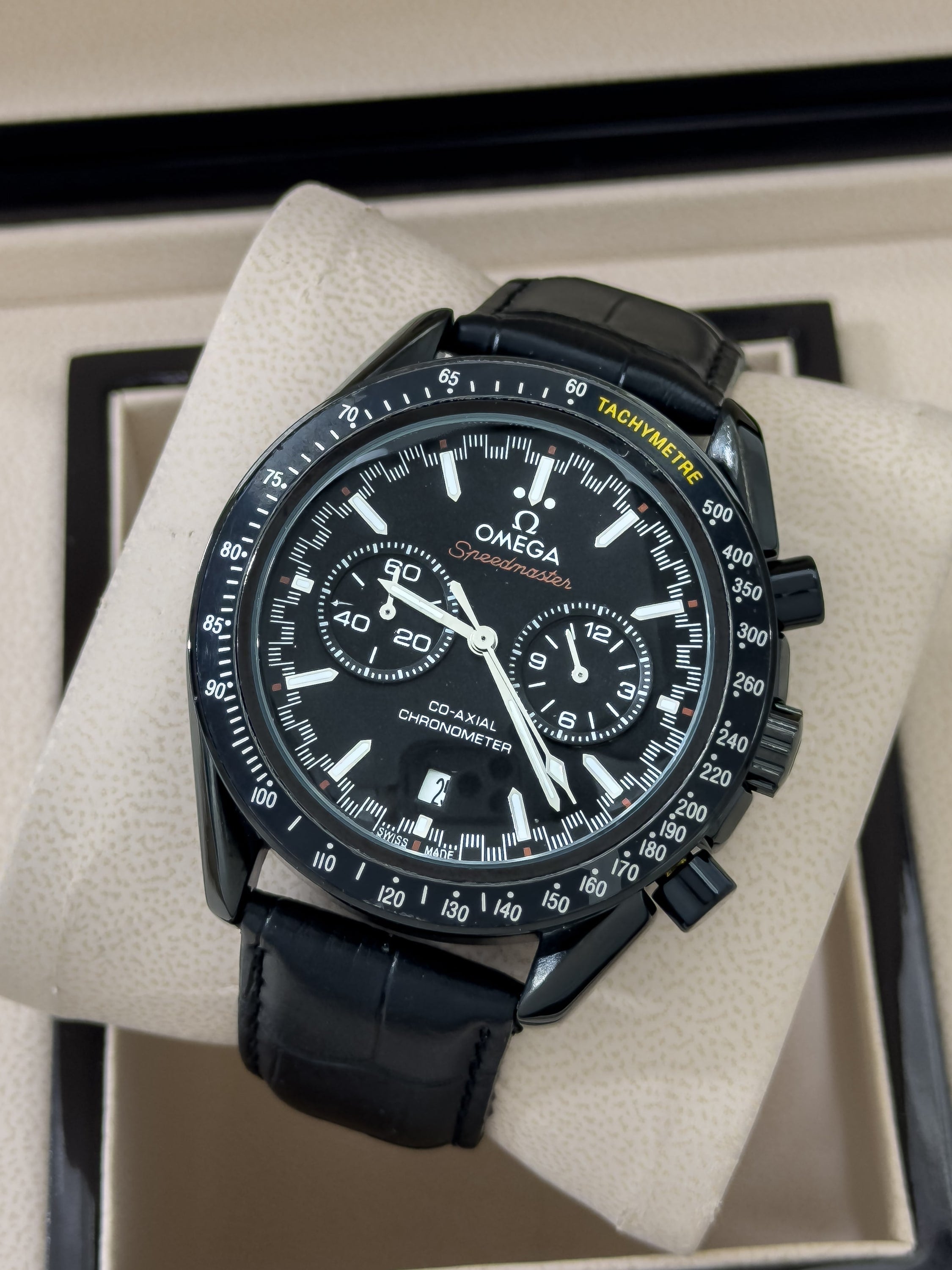 Reloj Chrono Heritage en Cuero - Total Black Edition | 24K Relojes