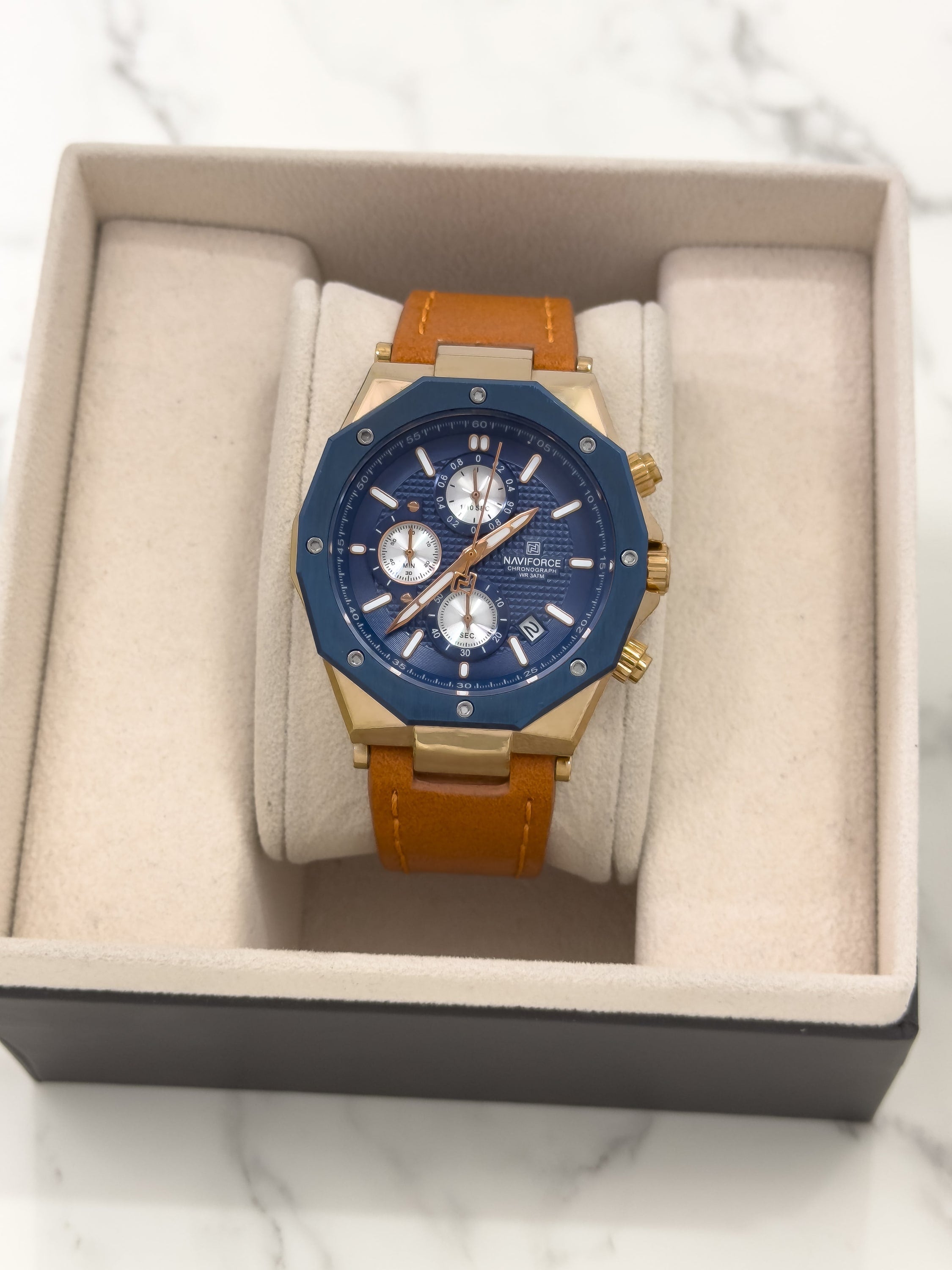 Reloj para Hombre Naviforce Octagon Edge - CAFE | 24K Relojes