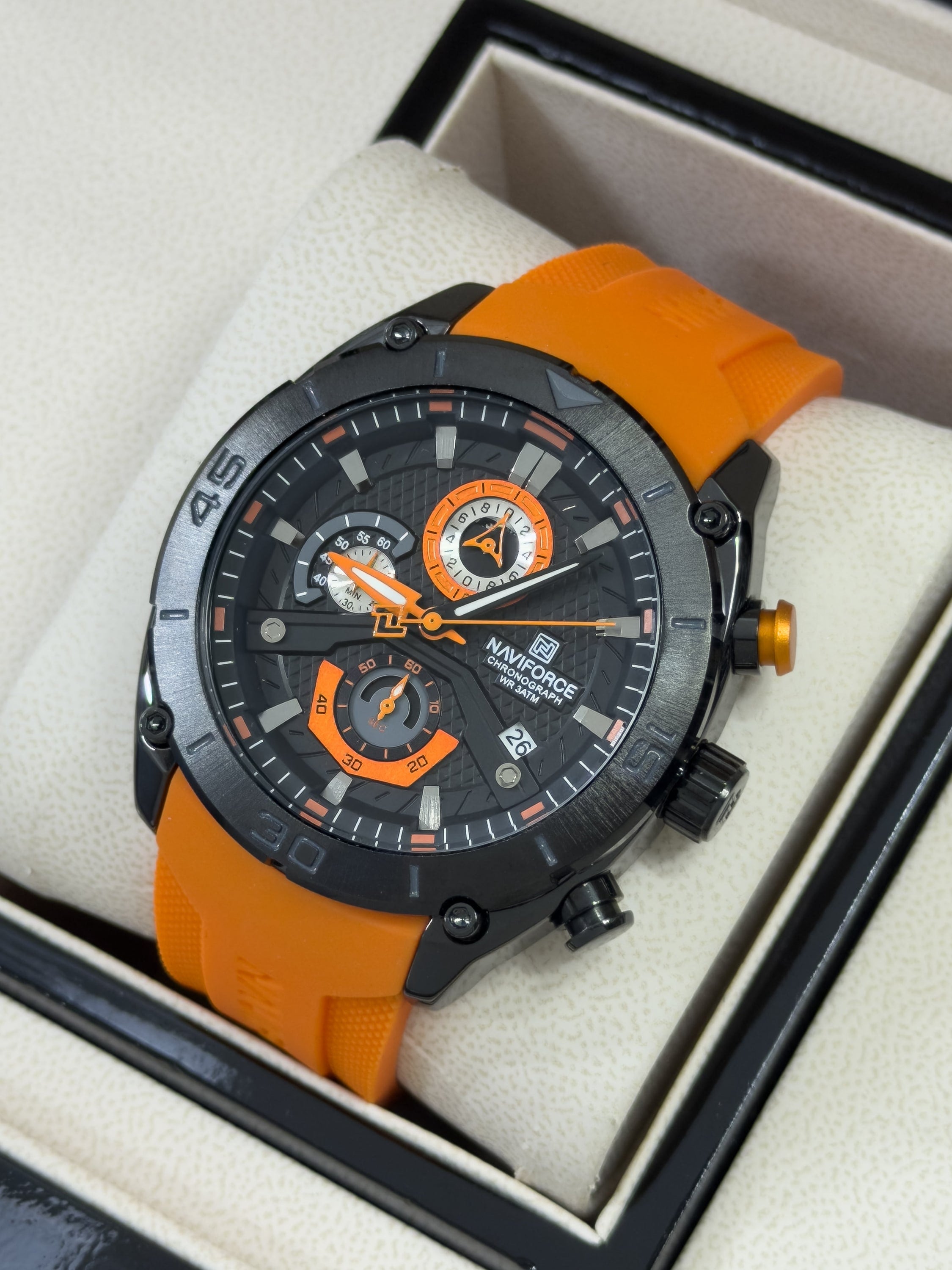 Reloj para Hombre Naviforce Octane Chrono - Volcánico Orange & Grafito | 24K Relojes