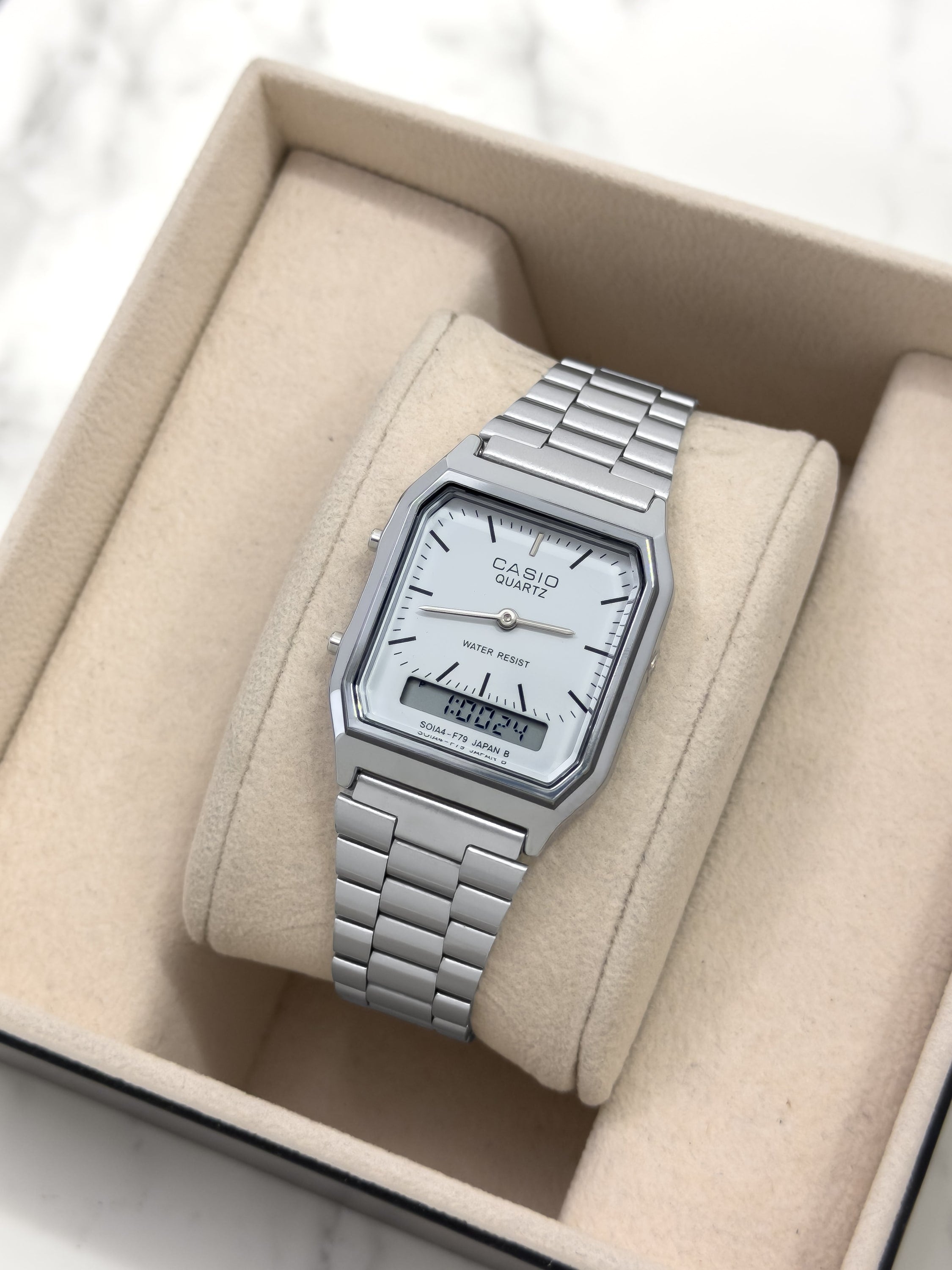 Reloj Retro Dual-Time - PLATEADO | 24K Relojes