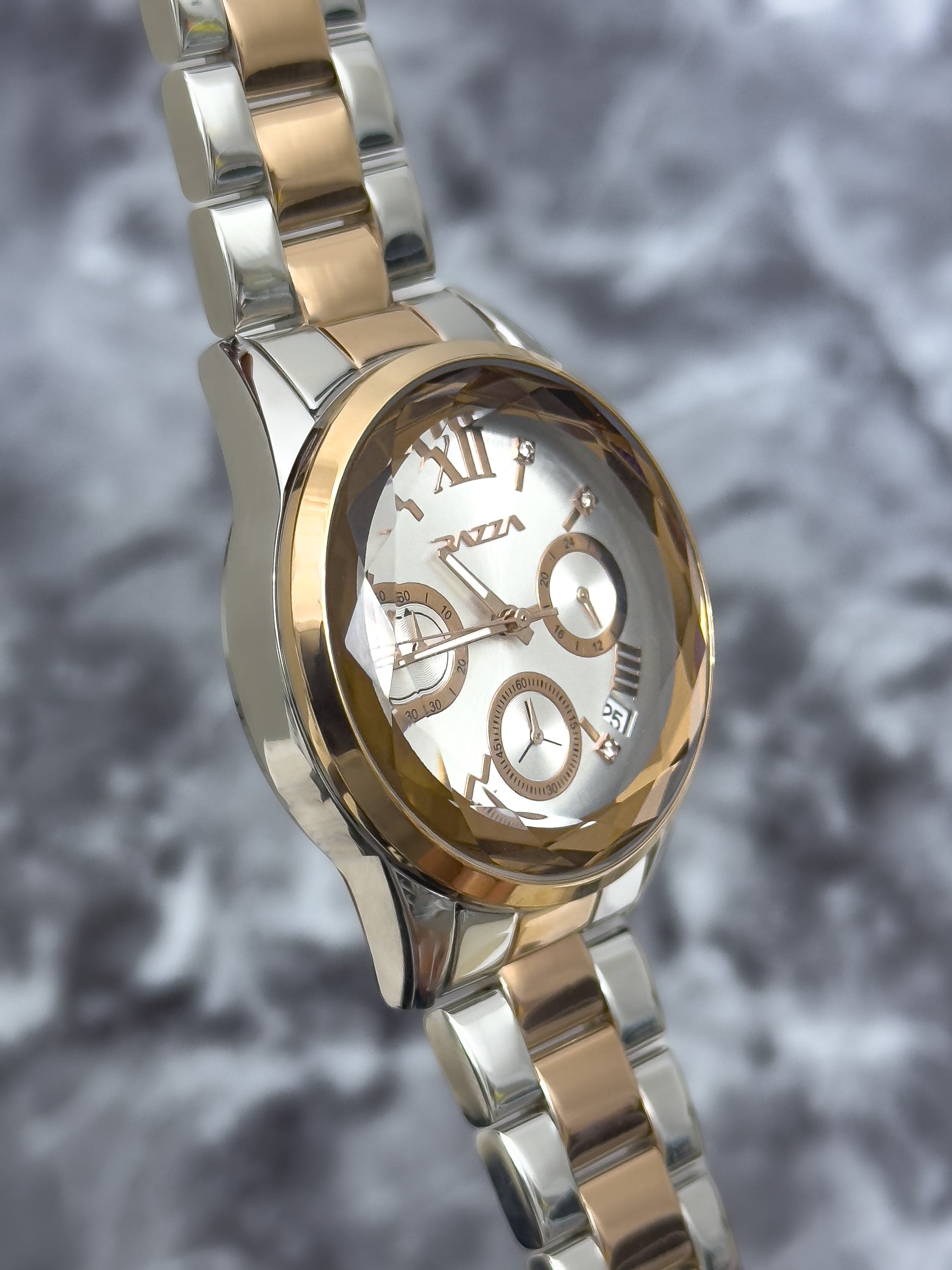 Reloj Razza Diamond Cut Original para Dama - BI COLOR ORO ROSA | 24K Relojes