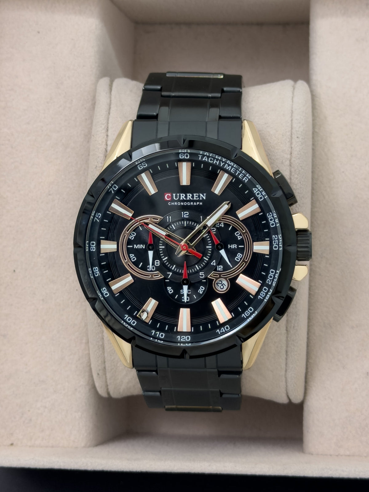 RELOJ CURREN RACING CHRONO - Black Gold | 24K Relojes