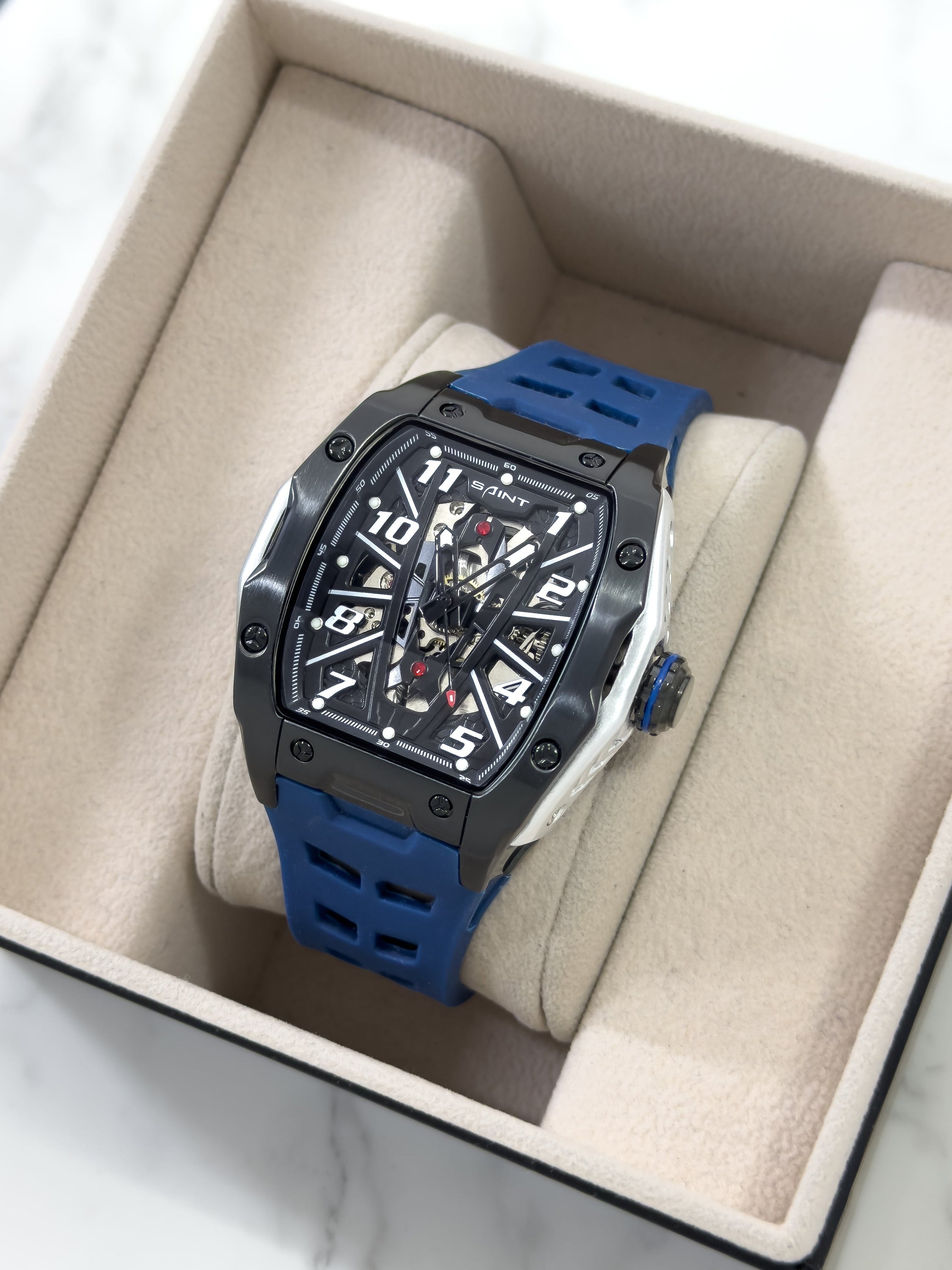 Reloj Saint Titan Skeleton Automático - AZUL | 24K Relojes