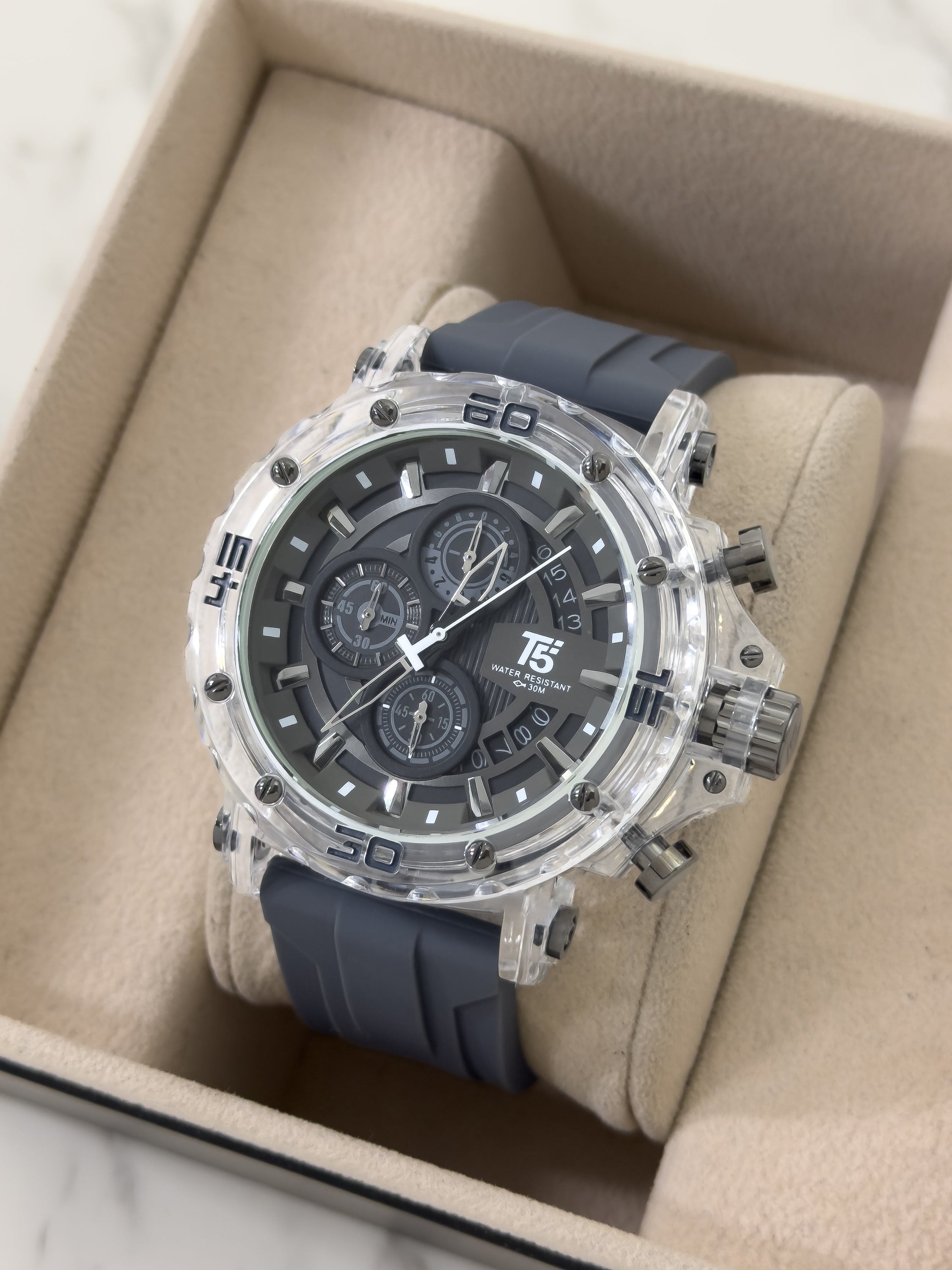 Reloj para Hombre The T5 Crystal Armor - Phantom Grey | 24K Relojes