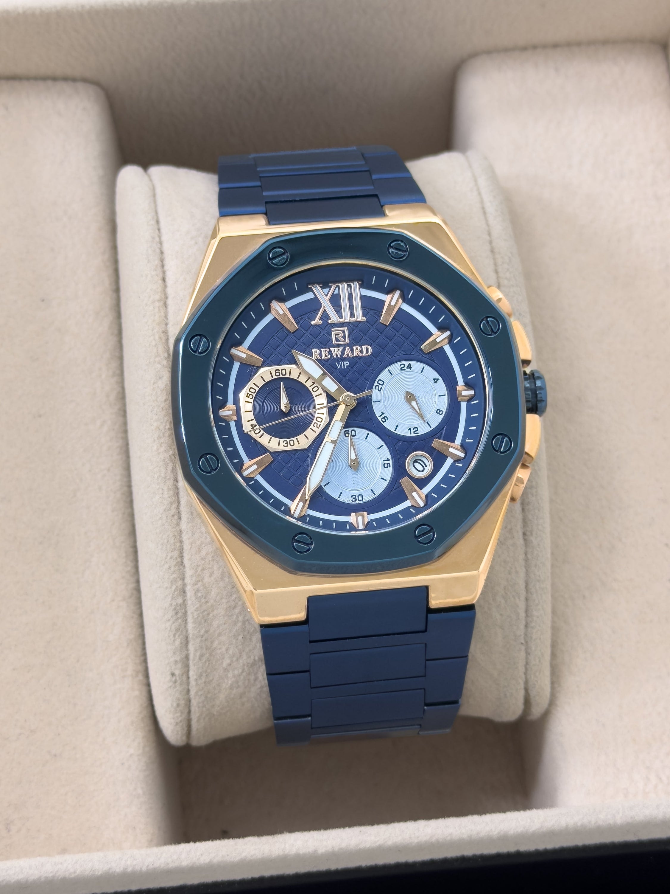 Reloj Reward VIP Premium - AZUL - ORO ROSA | 24K Relojes