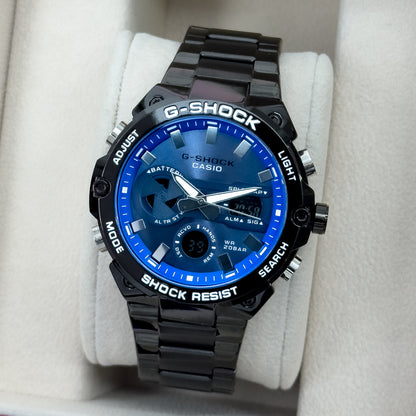 RELOJ METALICO DOBLE HORA HOMBRE