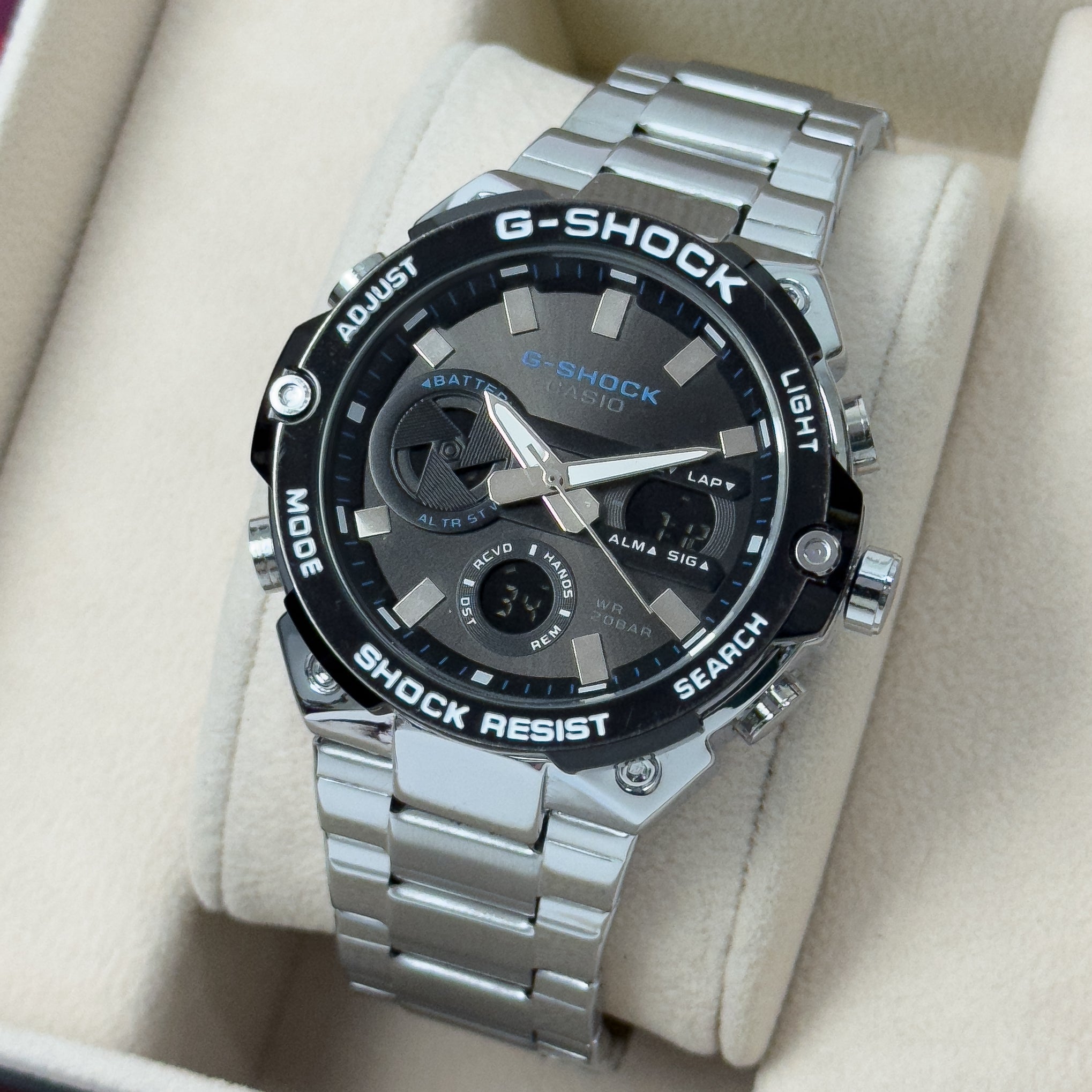 RELOJ METALICO DOBLE HORA HOMBRE