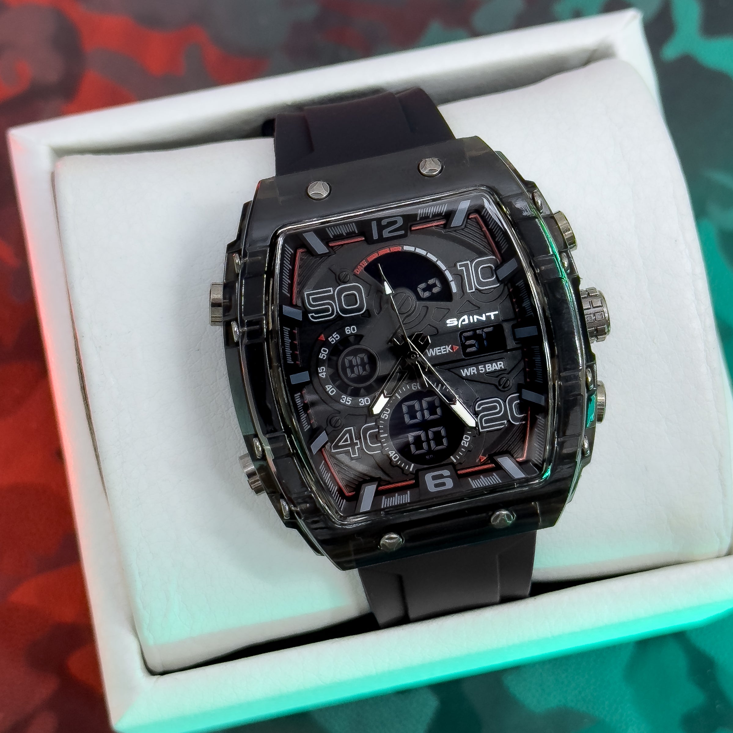 RELOJ SAINT DOBLE HORA TRASNPARENTE
