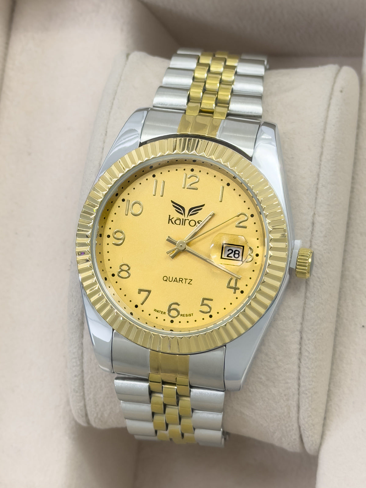 Reloj para Hombre Kairos Elegance - Crown Gold Numbers Bicolor | 24K Relojes