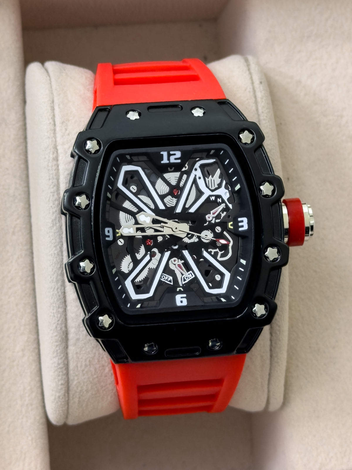 Reloj Kimsoun Stealth Skeleton - Fuego Carmesí | 24K Relojes