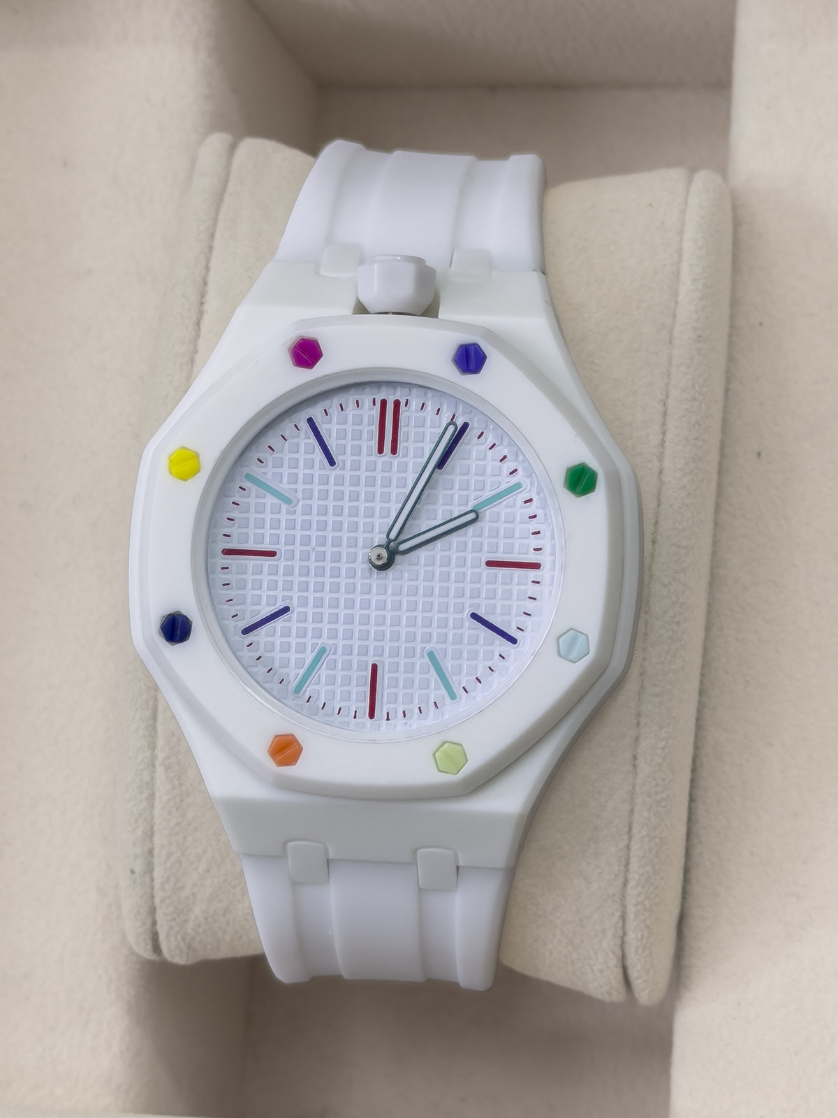 Reloj Boyal POP Vibrant Fusion - Blanco Arlequín | 24K Relojes