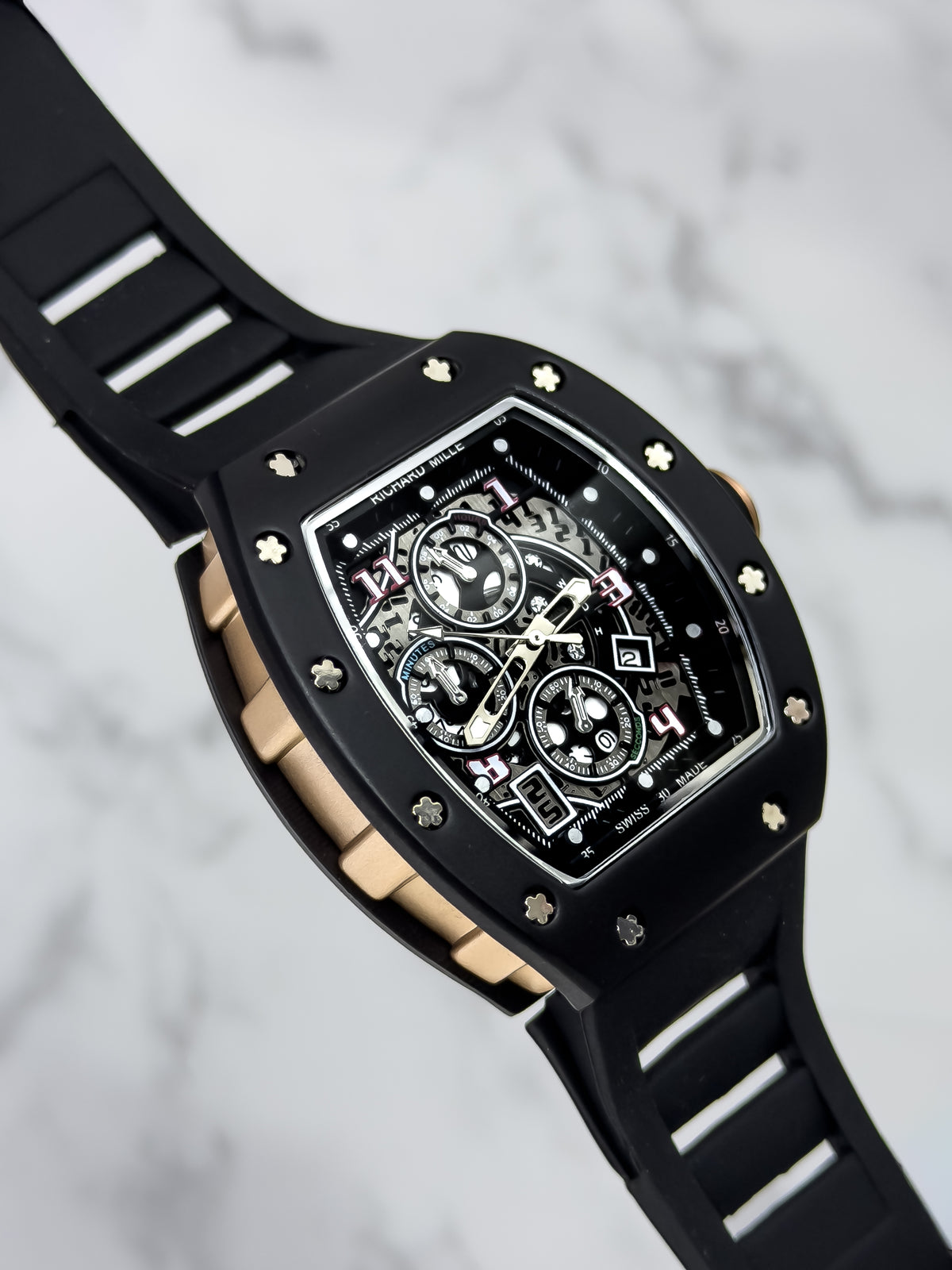 RELOJ SKELETON RACING - ORO ROSA | 24K Relojes