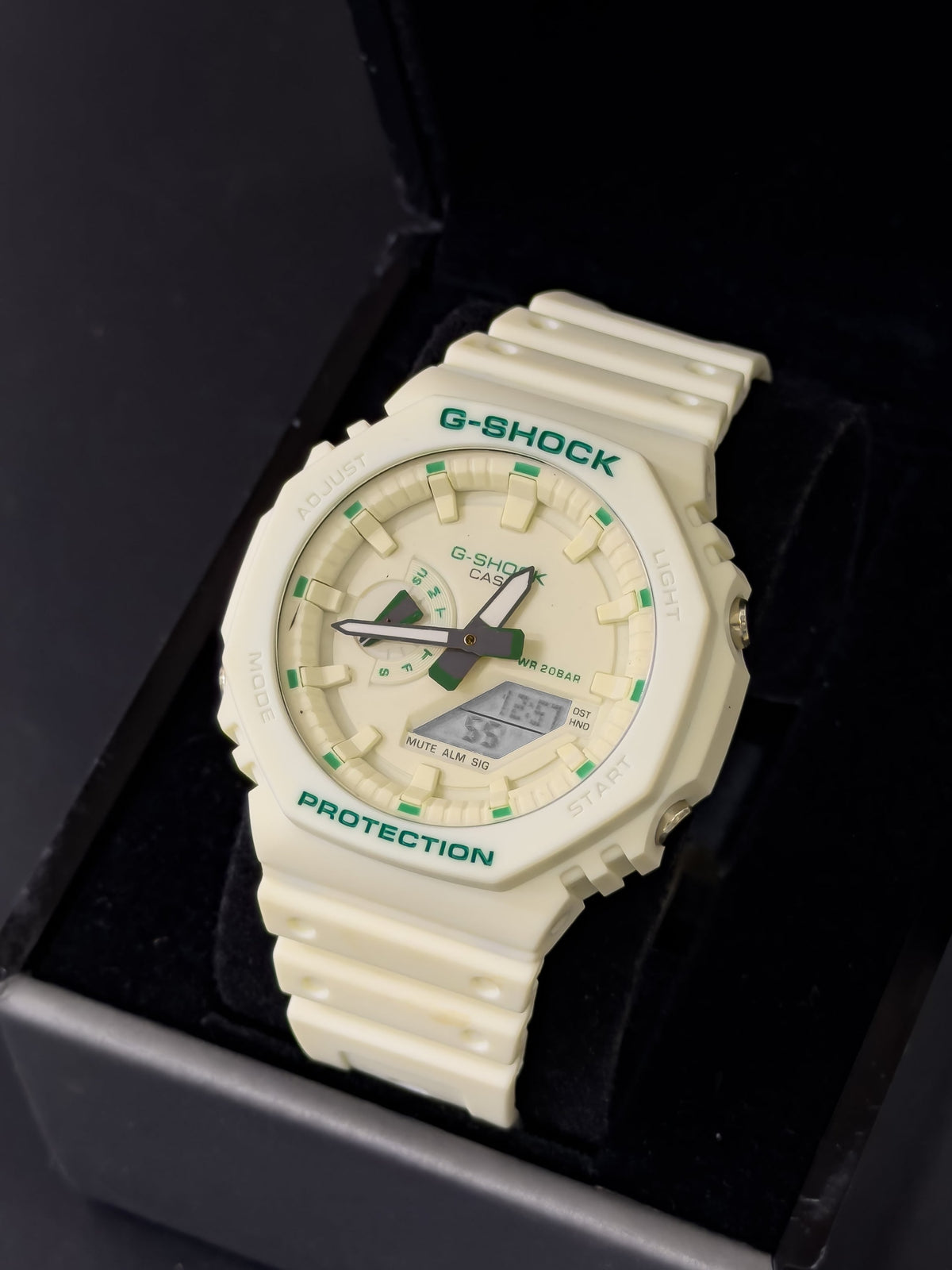 RELOJ G-SHOCK DOBLE HORA - BLANCO VERDE | 24K Relojes