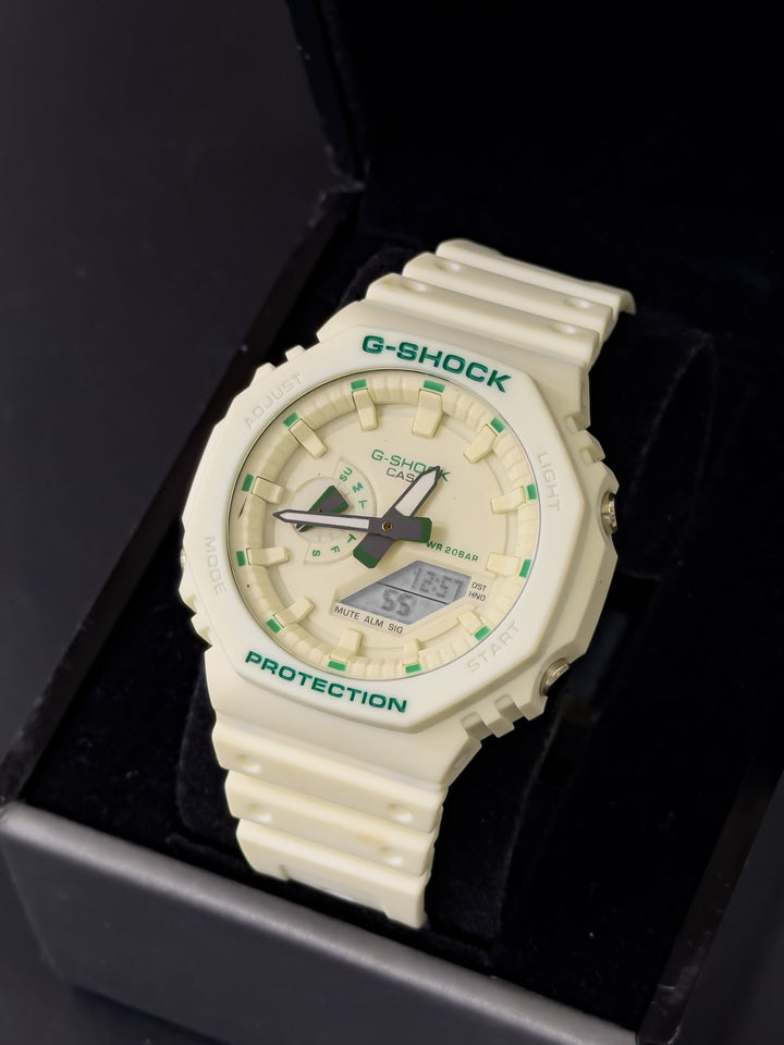 RELOJ G-SHOCK DOBLE HORA - BLANCO VERDE | 24K Relojes
