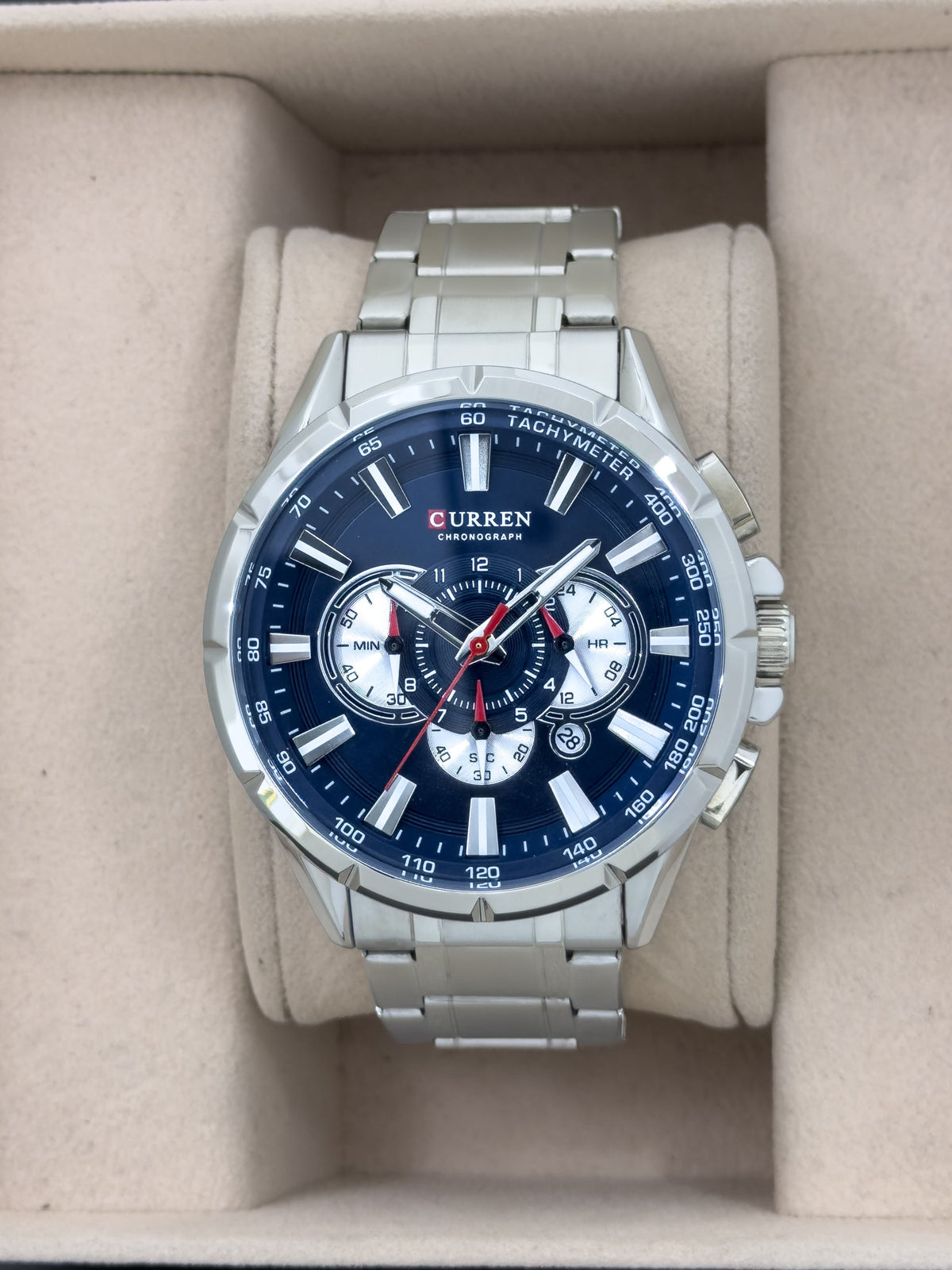 RELOJ CURREN RACING CHRONO - Navy Steel | 24K Relojes
