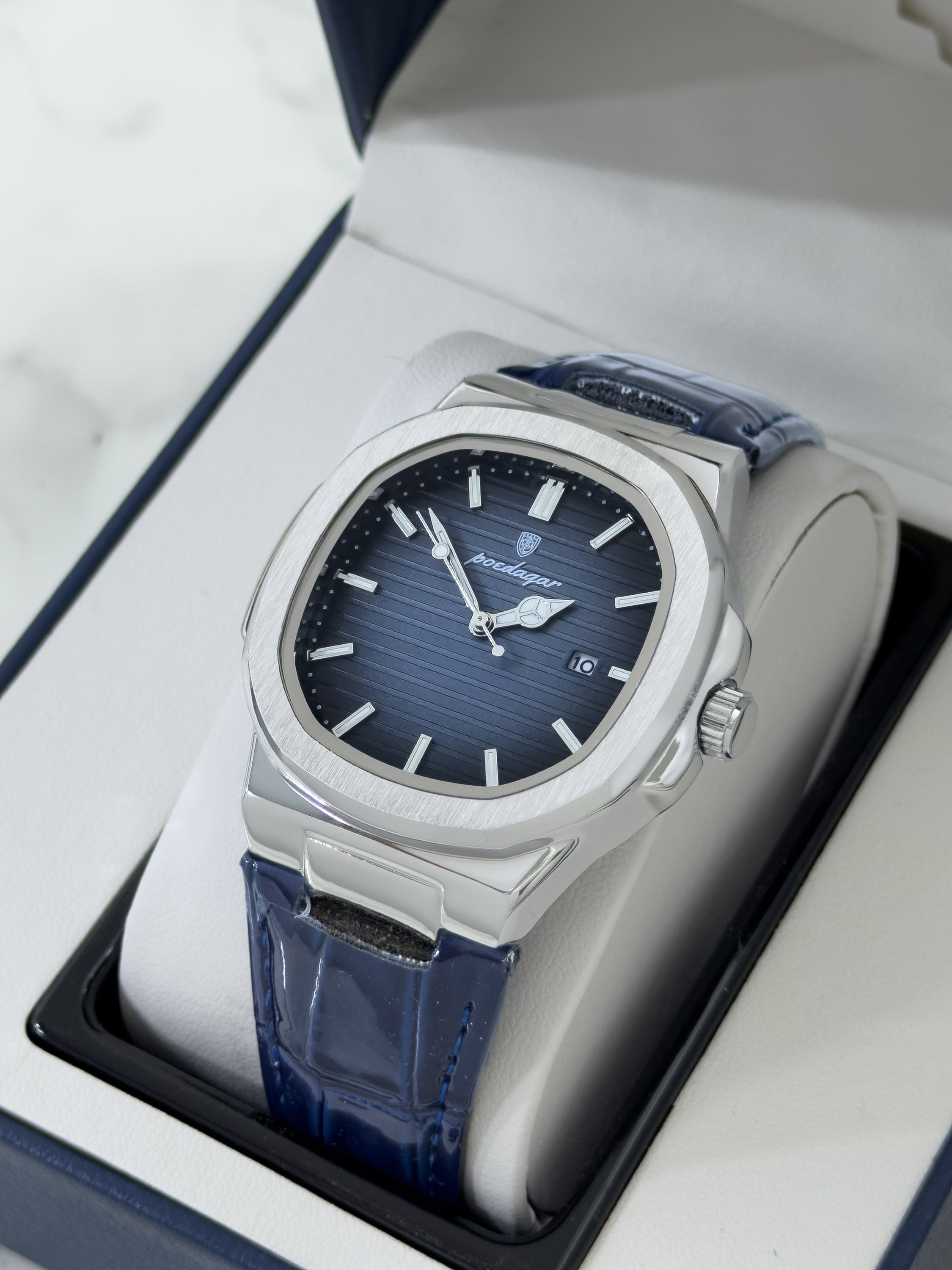 Reloj Poedagar Sovereign - Silver Ocean | 24K Relojes