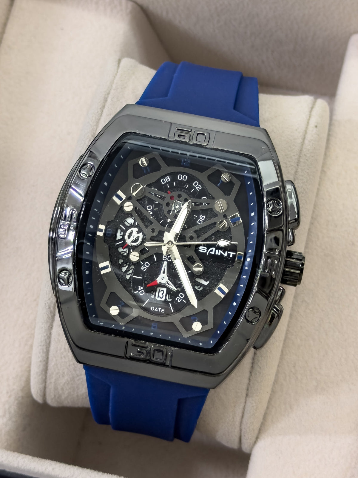 Reloj SAINT Stealth Tonneau - Azul Océano Táctico | 24K Relojes