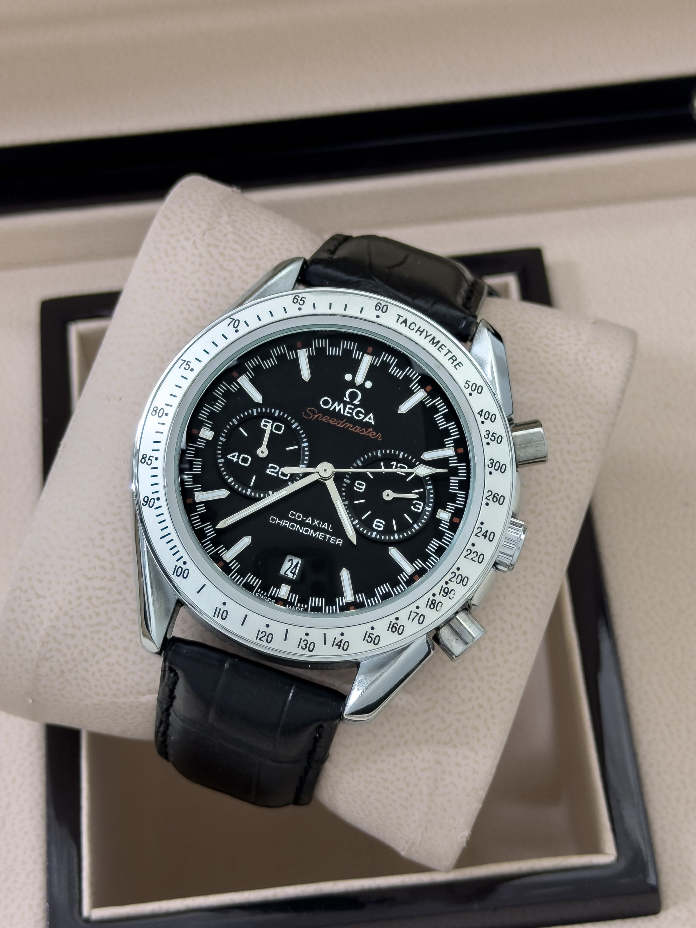 Reloj Chrono Heritage en Cuero - Plata Essential | 24K Relojes