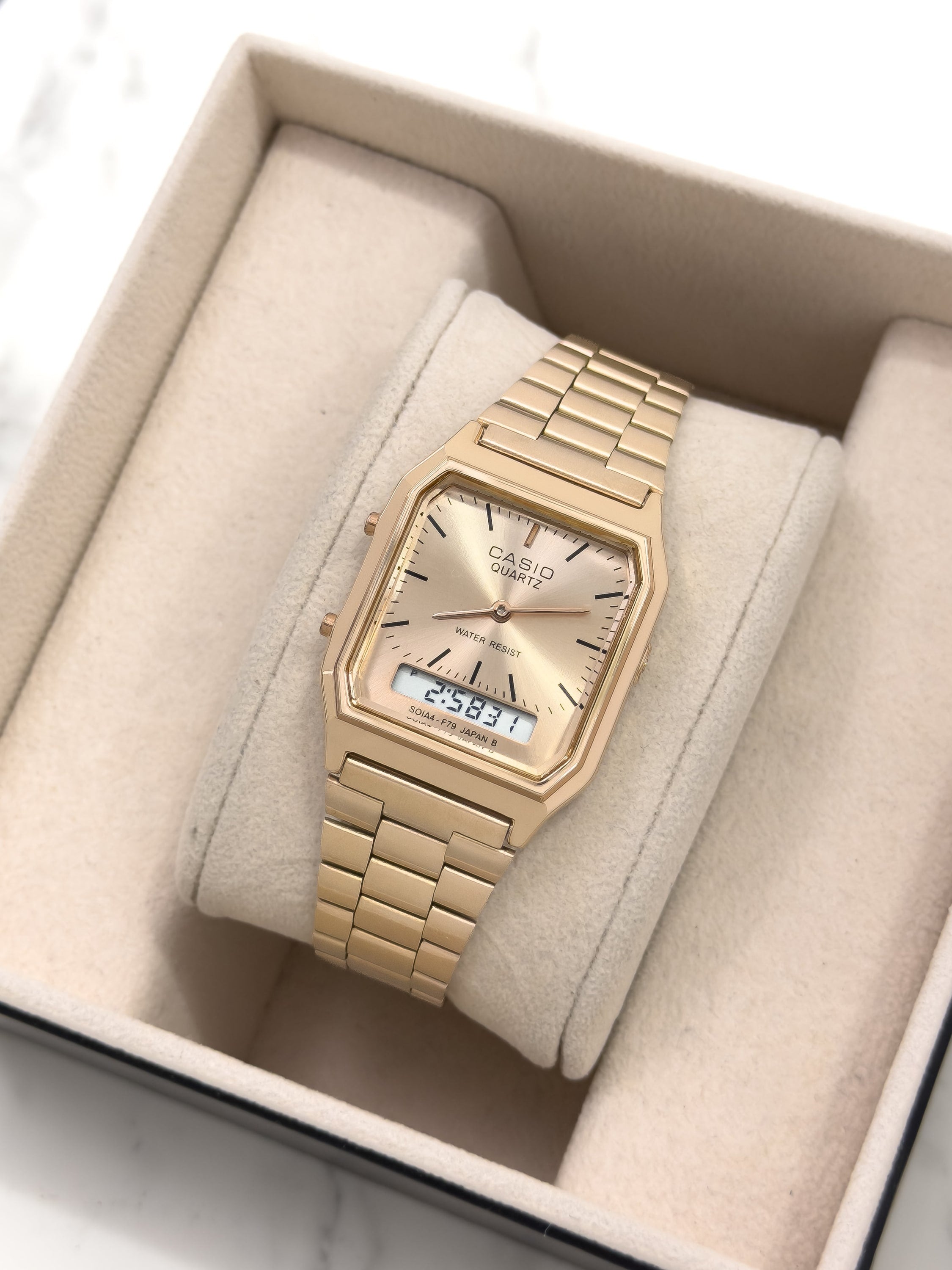 Reloj Retro Dual-Time - ORO ROSA | 24K Relojes