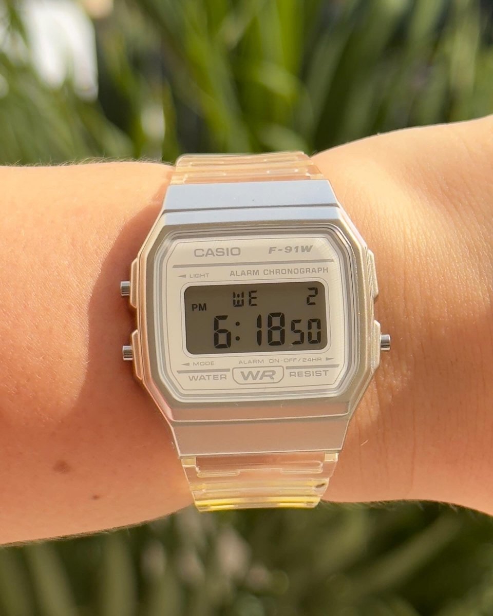 RELOJ CASIO F - 91WS TRANSPARENTE - Relojes 24K