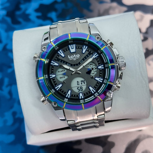 RELOJ DOBLE MAQUINA LOTO IRON X - Relojes 24K