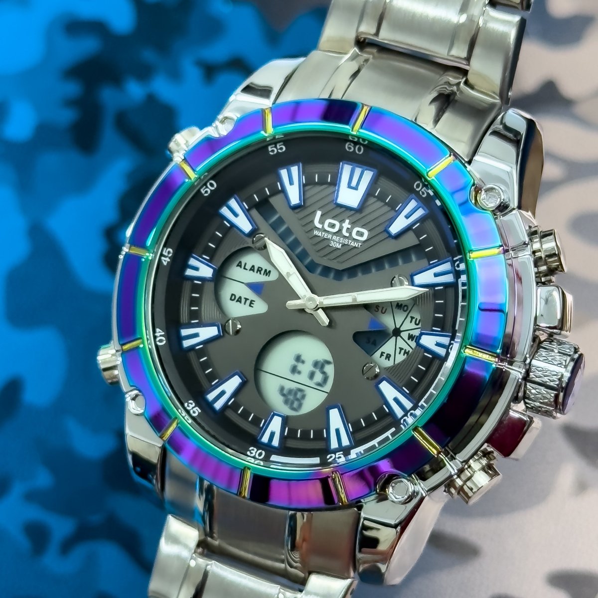 RELOJ DOBLE MAQUINA LOTO IRON X - Relojes 24K