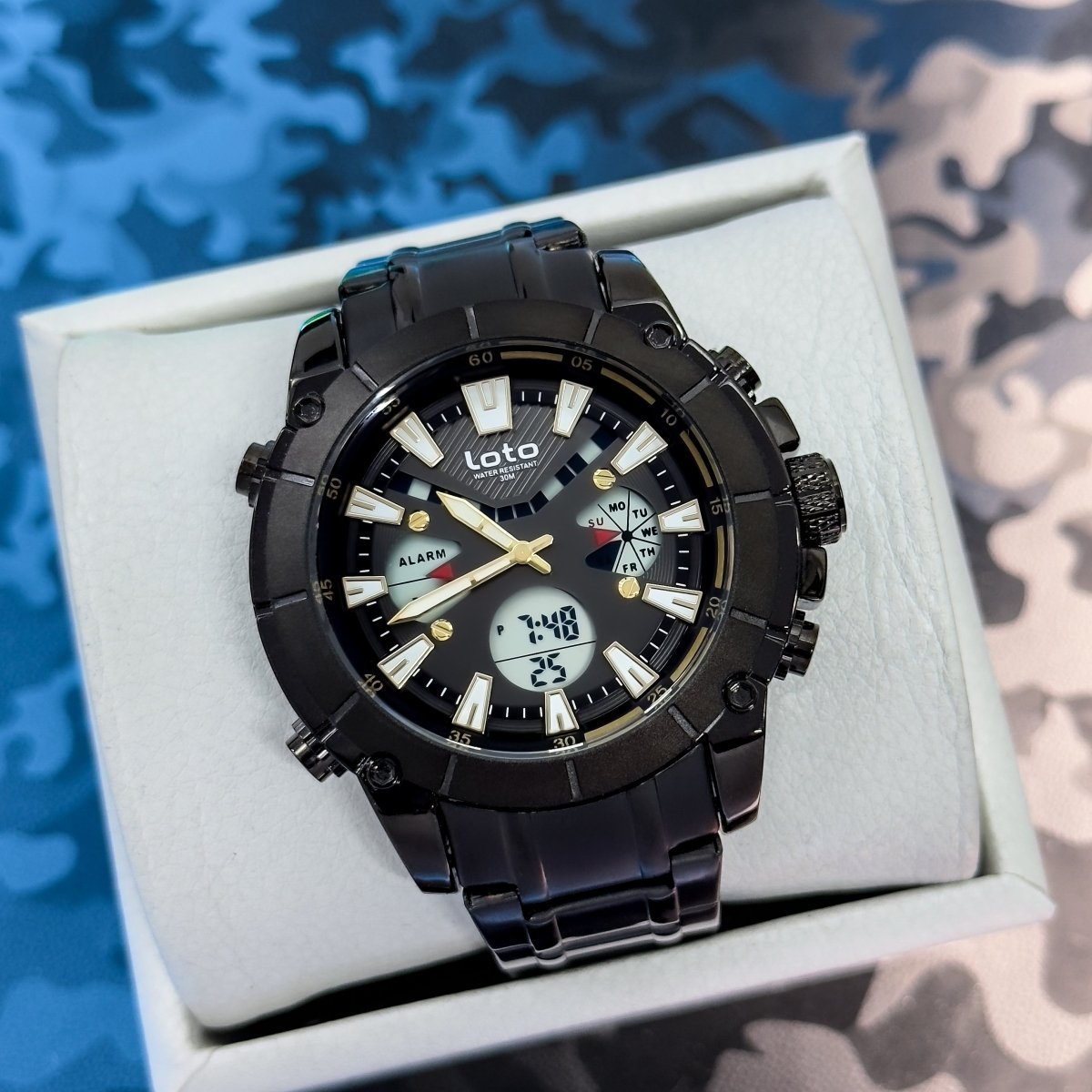 RELOJ DOBLE MAQUINA LOTO IRON X - Relojes 24K