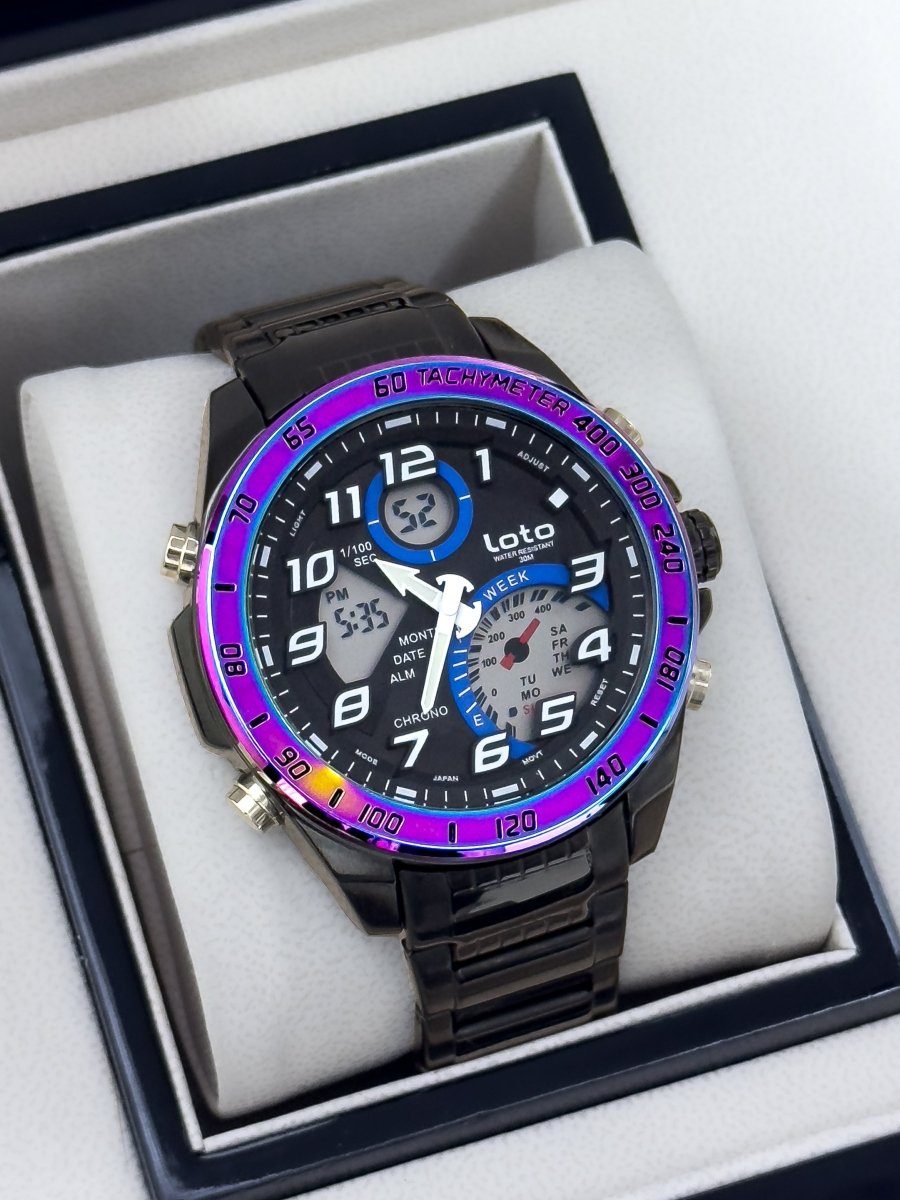 RELOJ LOTO DOBLE HORA METALICO - Relojes 24K