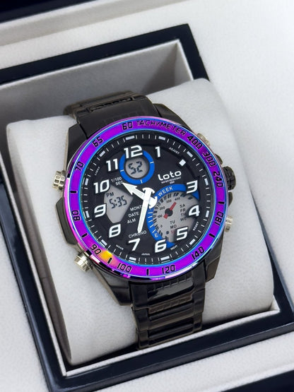 RELOJ LOTO DOBLE HORA METALICO - Relojes 24K