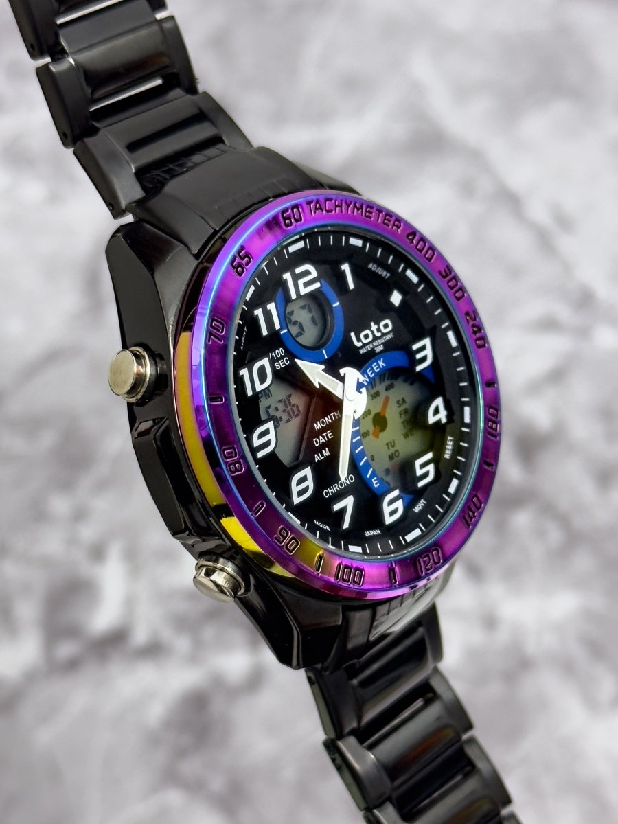 RELOJ LOTO DOBLE HORA METALICO - Relojes 24K