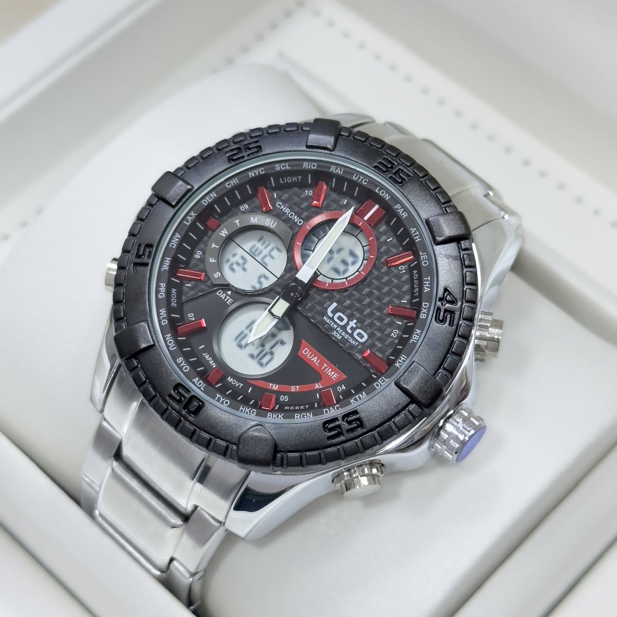 RELOJ LOTO METALICO DOBLE HORA - Relojes 24K