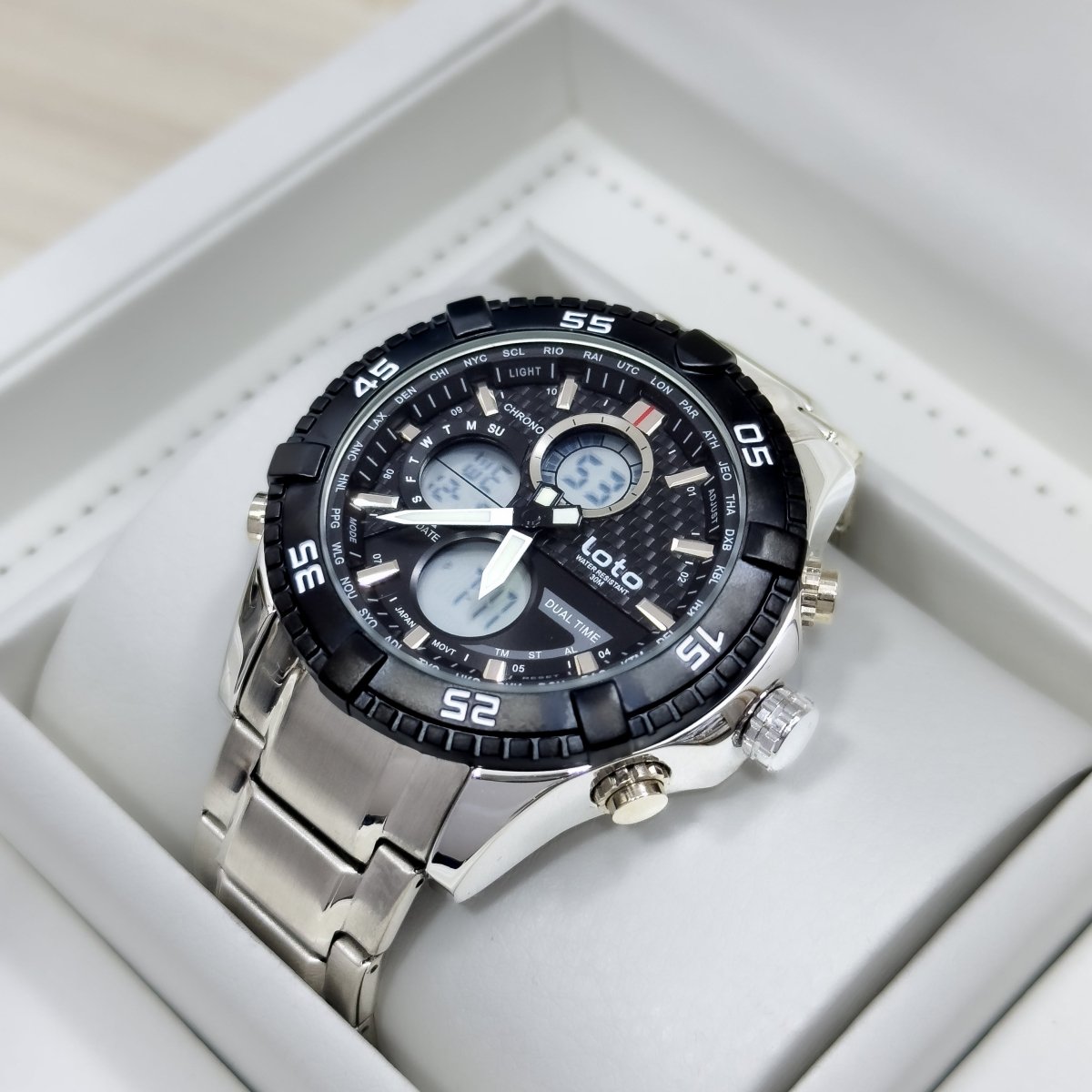 RELOJ LOTO METALICO DOBLE HORA - Relojes 24K