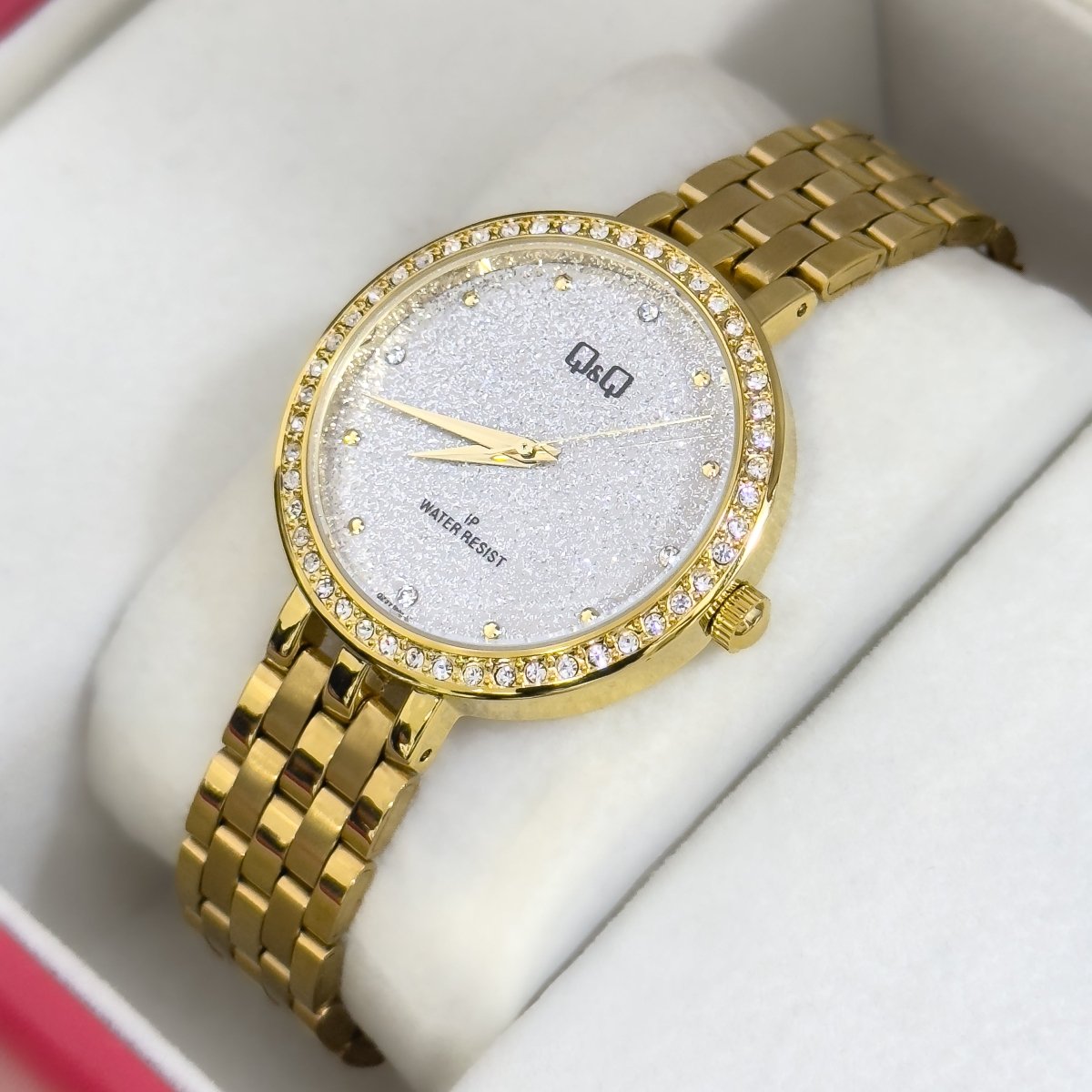 RELOJ Q&Q DAMA METALICO ESCARCHADO - Relojes 24K