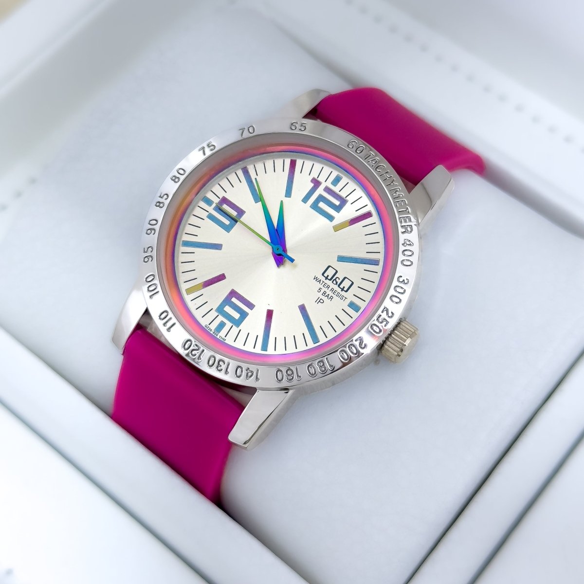 RELOJ Q&Q DAMA SILICONA NUMEROS TORNASOL - Relojes 24K