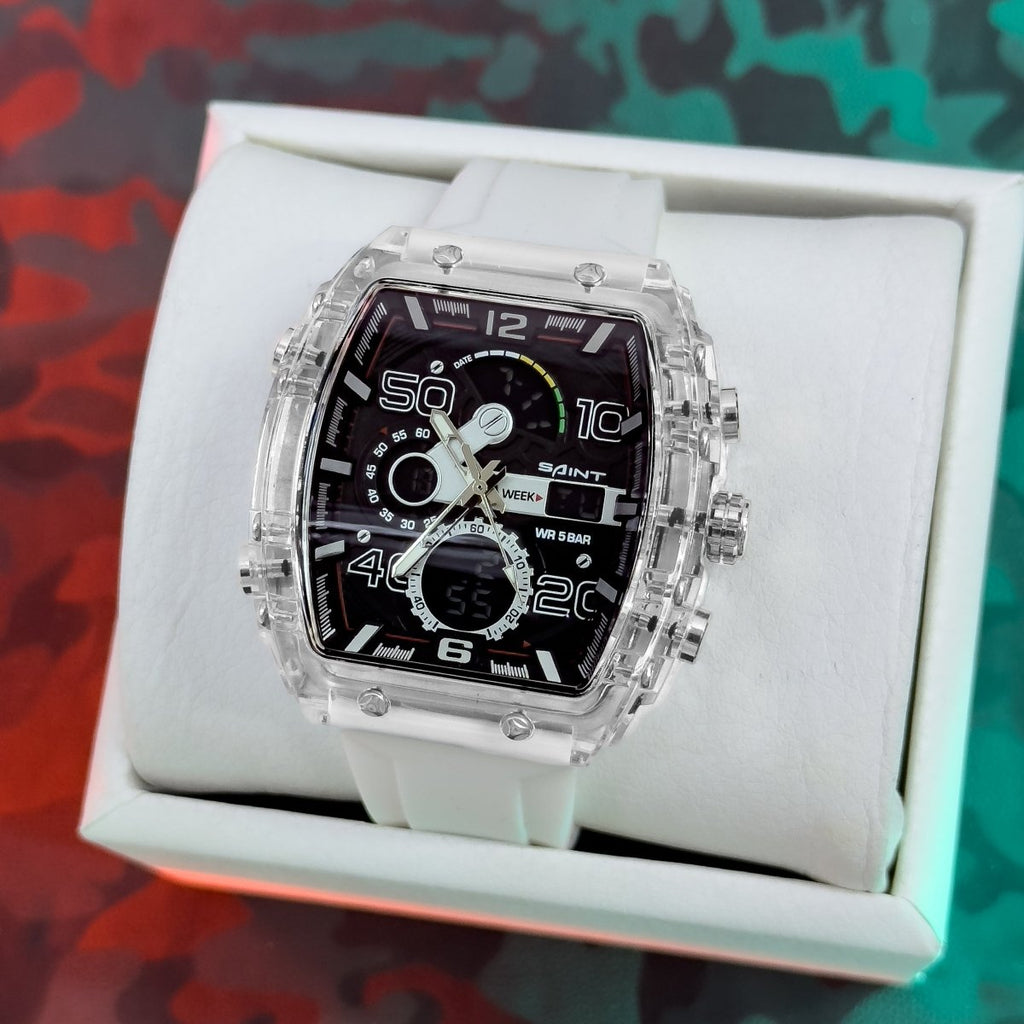 RELOJ SAINT DOBLE HORA TRASNPARENTE - Relojes 24K
