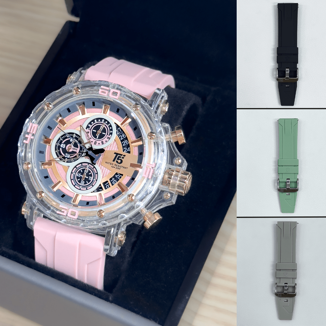 RELOJ T5 4 PULSOS REDONDO - Relojes 24K